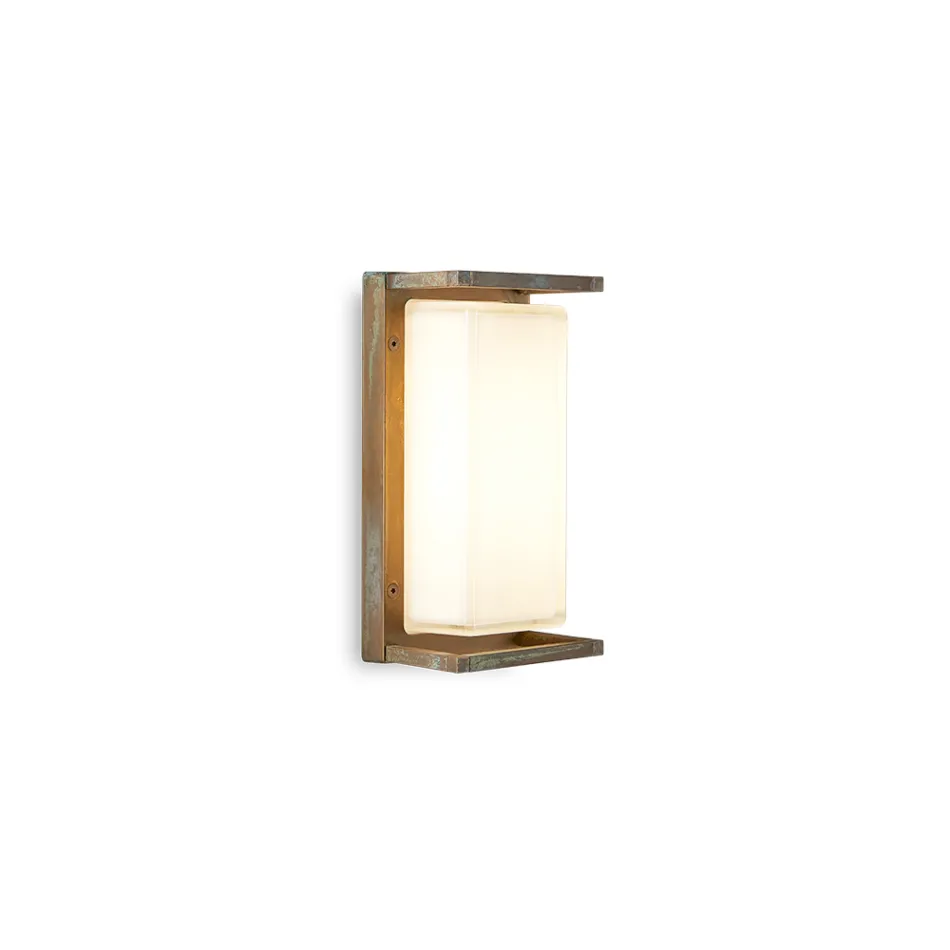 Vintage messing buitenwandlamp, E27 en elegante lamp - Kristal Viadurini