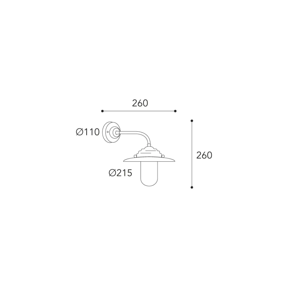 Vintage messing buitenwandlamp met helder glas - Elfico Viadurini