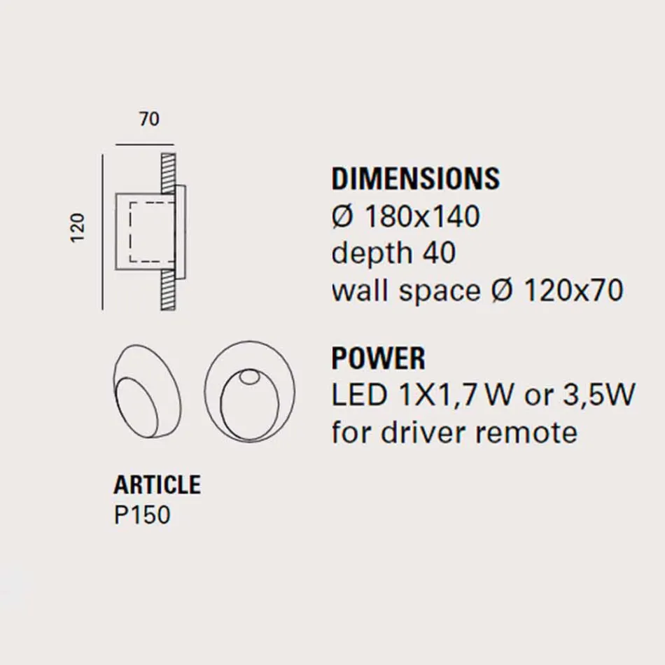 Ovale buitenlamp, in gekleurd terracotta Oval - Toscot Viadurini