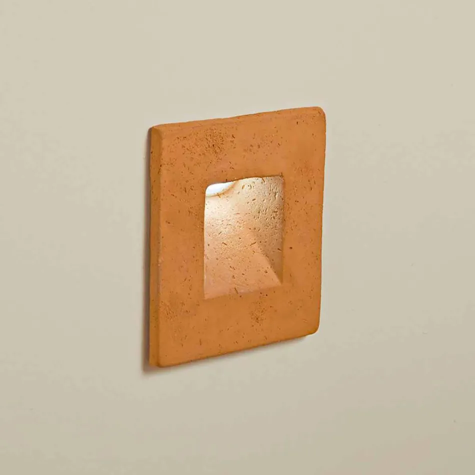 Vierkante buitenwandlamp, gekleurd terracotta Square - Toscot Viadurini