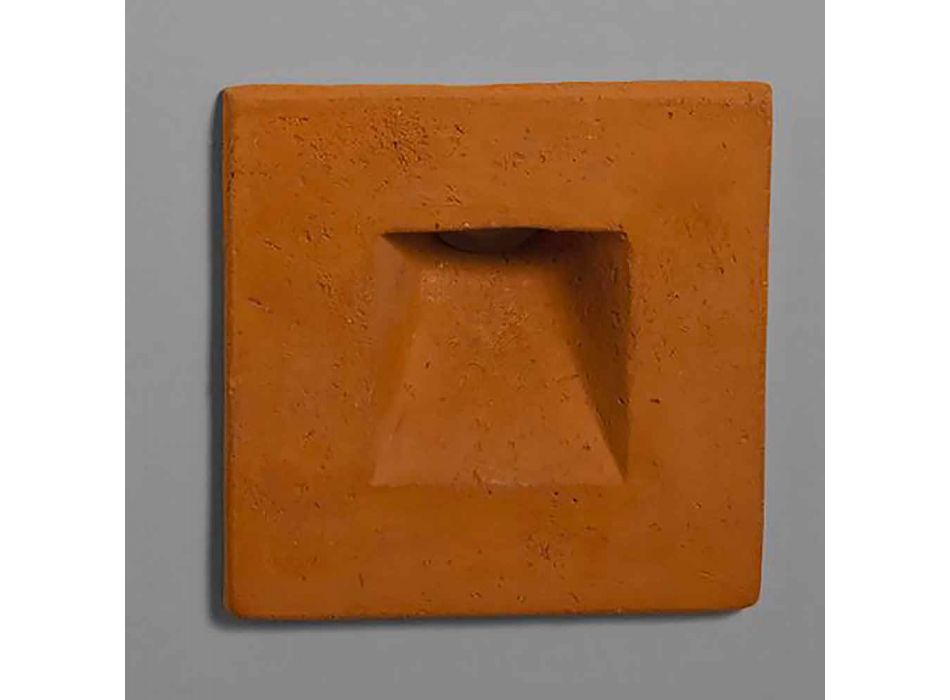 Vierkante buitenwandlamp, gekleurd terracotta Square - Toscot Viadurini
