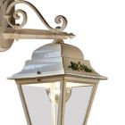 Klassieke tuinwandlamp in met de hand gedecoreerd wit aluminium - Gorizia Viadurini