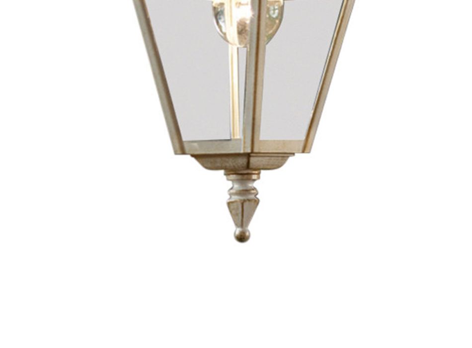 Klassieke tuinwandlamp in met de hand gedecoreerd wit aluminium - Gorizia Viadurini