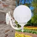 Tuinappliqué in wit aluminium met opaalbol - Trovabianco