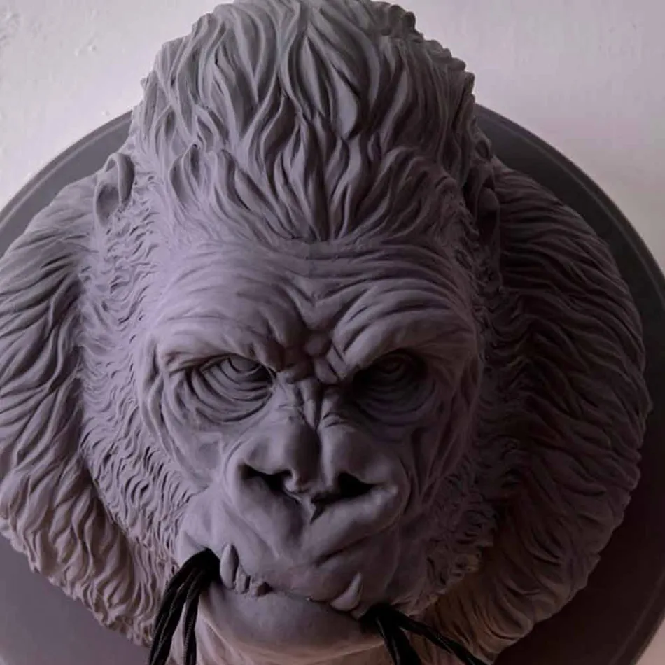 Wandlamp met 3 lichtpunten in Gorilla Keramiek Grijs of Wit Design - Rillago Viadurini