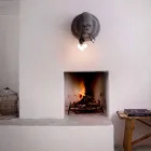 Wandlamp met 3 lichtpunten in Gorilla Keramiek Grijs of Wit Design - Rillago Viadurini