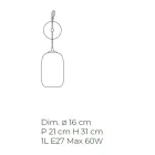 Artisan Wandlamp in geblazen Venetië glas 16 cm - Bamboe Viadurini