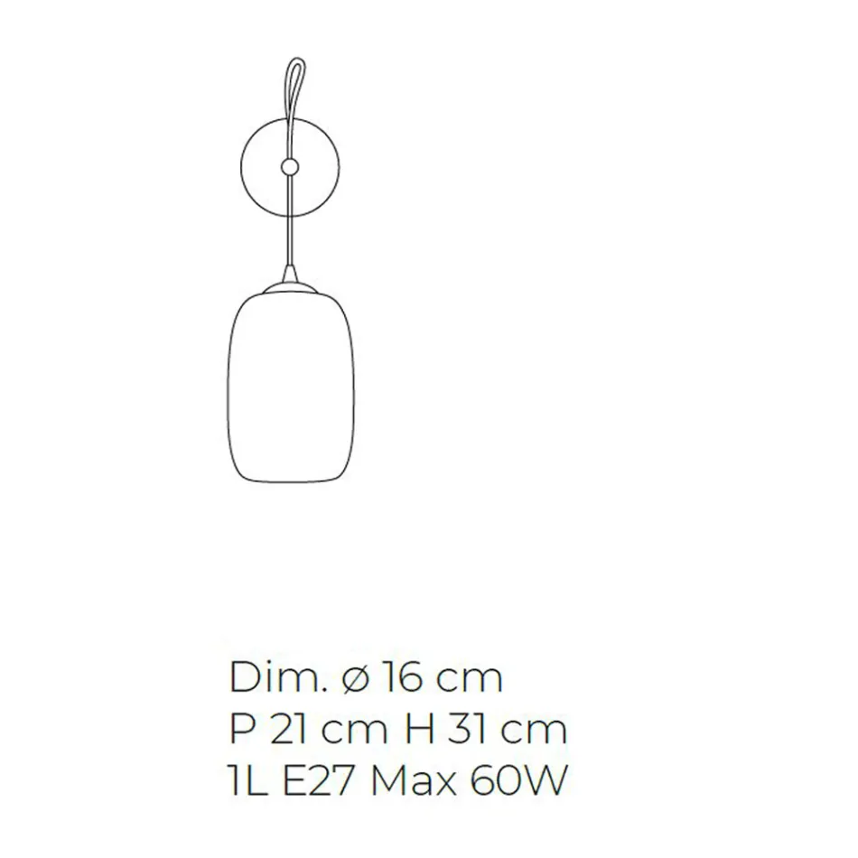 Artisan Wandlamp in geblazen Venetië glas 16 cm - Bamboe Viadurini