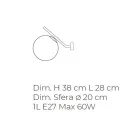 Handgeblazen Venetiaans Glazen Wandlamp - Sneeuw Viadurini