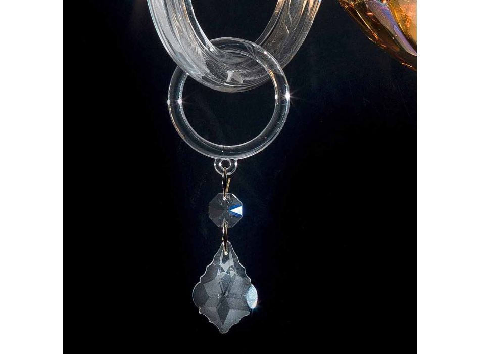 Wandlamp klassiek design in kristal en glas Fijn, 2 stuks Viadurini