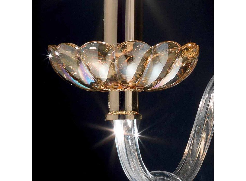 Wandlamp klassiek design in kristal en glas Fijn, 2 stuks Viadurini