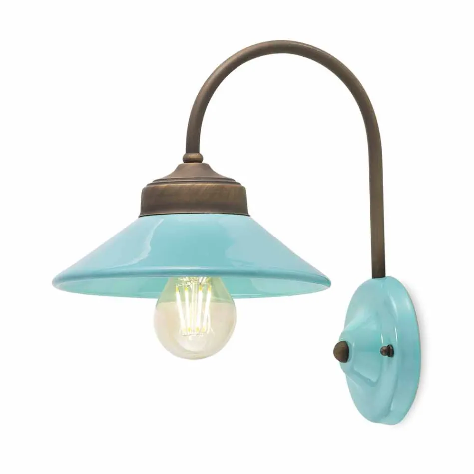 Verlichting in gekleurd keramiek en messing wand Alice Ferroluce Viadurini