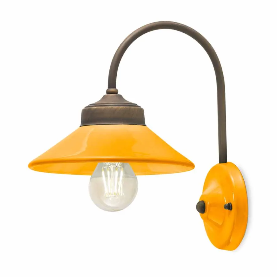 Verlichting in gekleurd keramiek en messing wand Alice Ferroluce Viadurini