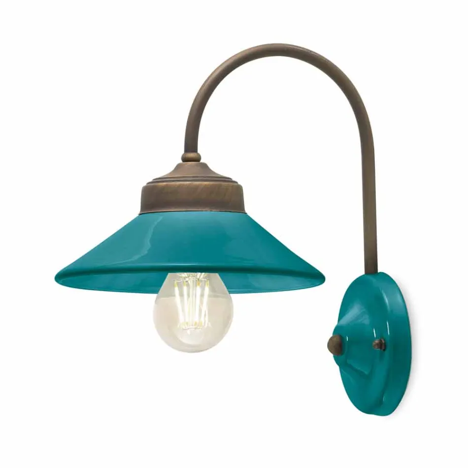 Verlichting in gekleurd keramiek en messing wand Alice Ferroluce Viadurini