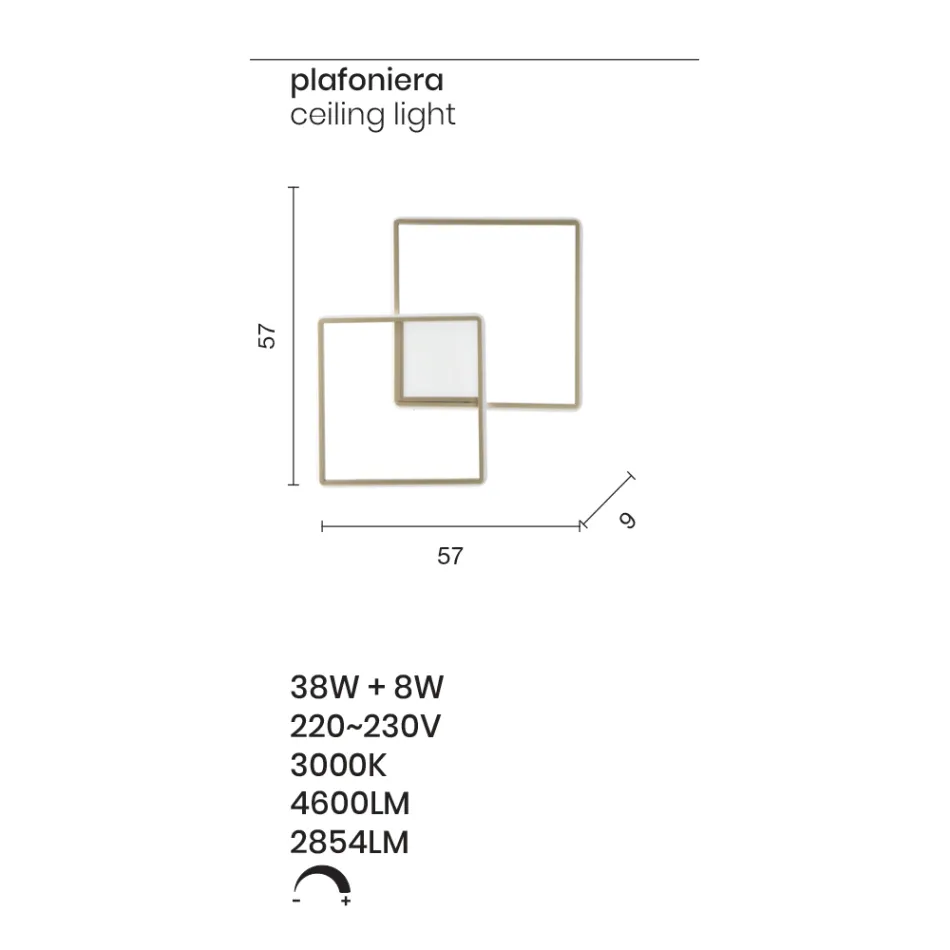 Modern - Formele goud geverfde metalen wandlamp met LED Viadurini