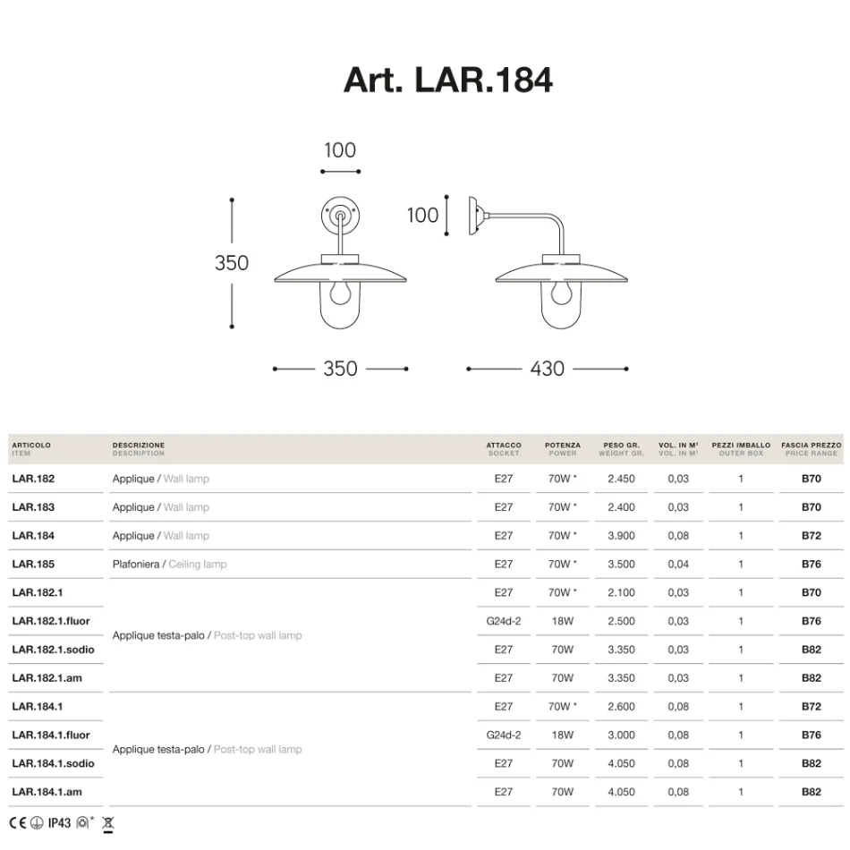 Nabucco wandlamp van Aldo Bernardi, messing lijnverlichting Viadurini