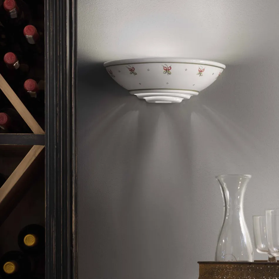 Lamp rustieke keramische wand ingericht met de hand Ferroluce Viadurini