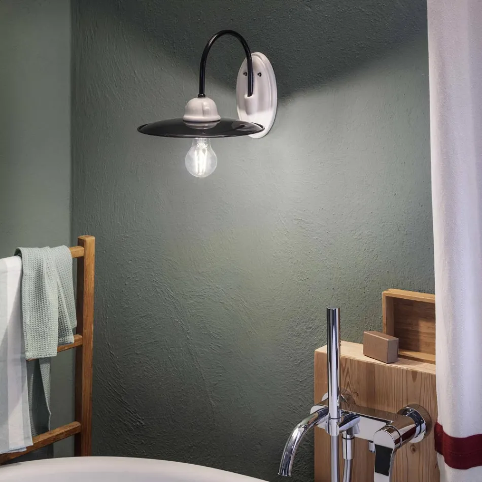 Lamp rustieke muur keramische ambachtelijke Ferroluce Viadurini