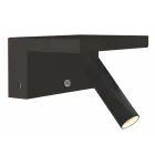 Verstelbare aluminium decoratieve led-wandlamp met USB-poorten - Alena Viadurini