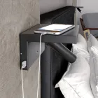 Verstelbare aluminium decoratieve led-wandlamp met USB-poorten - Alena Viadurini