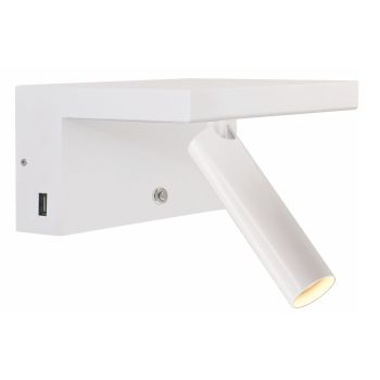 Verstelbare aluminium decoratieve led-wandlamp met USB-poorten - Alena