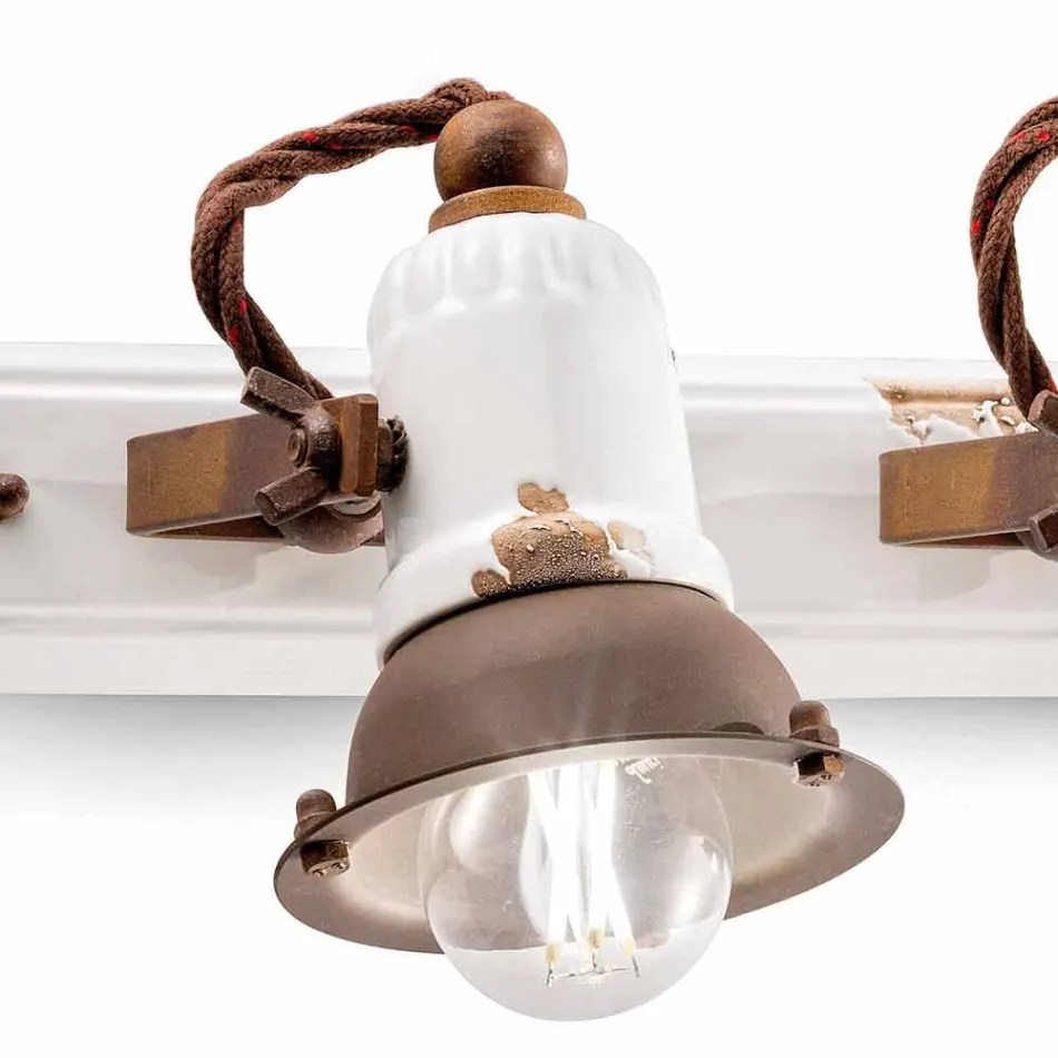 Applique ontwerp en drie spotlights keramiek en metallo Lacey Viadurini