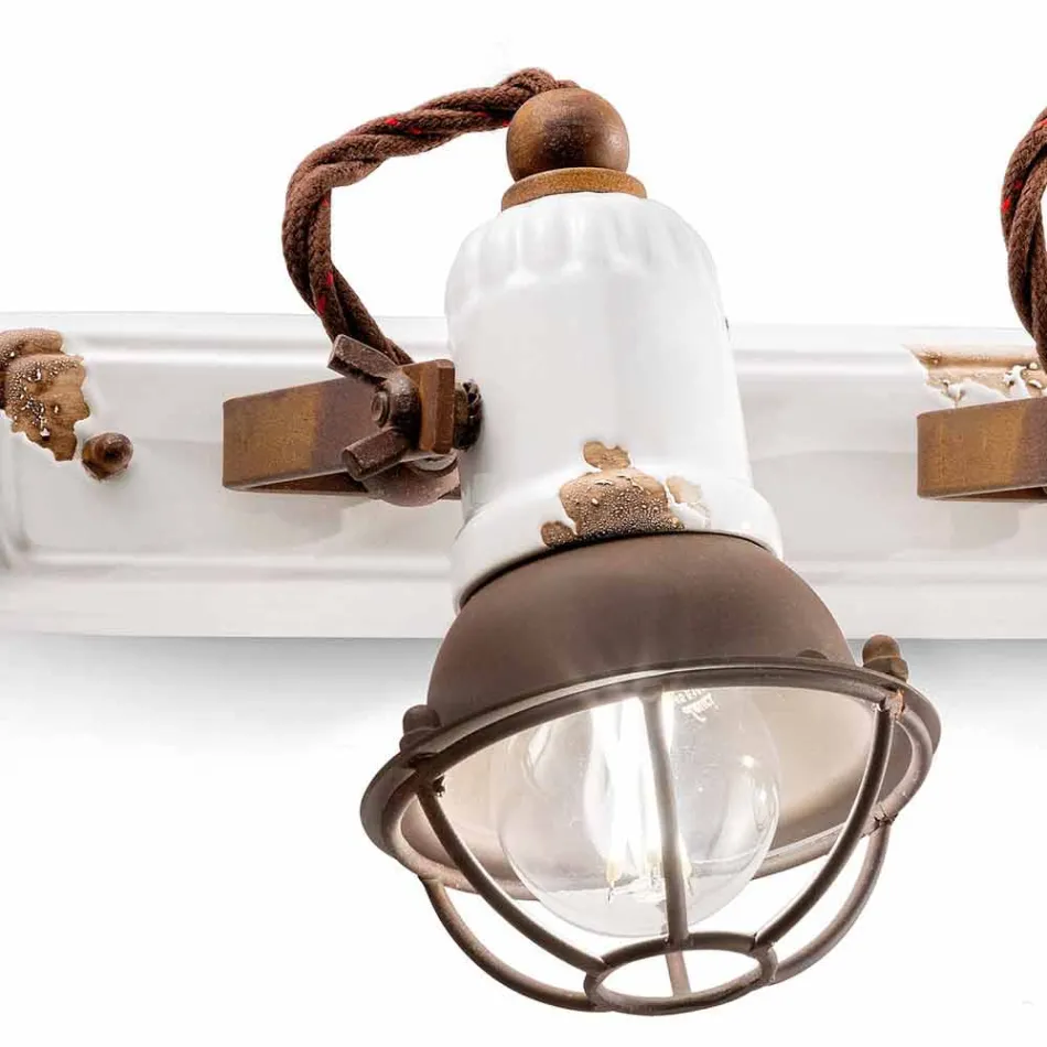 Applique ontwerp en drie spotlights keramiek en metallo Lacey Viadurini