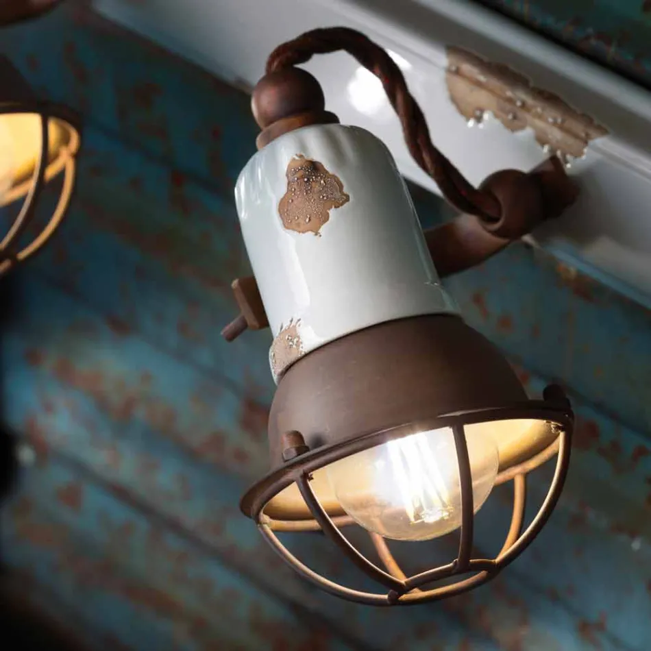 Applique ontwerp en drie spotlights keramiek en metallo Lacey Viadurini