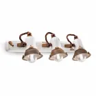 Applique ontwerp en drie spotlights keramiek en metallo Lacey Viadurini