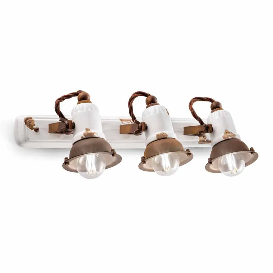 Applique ontwerp en drie spotlights keramiek en metallo Lacey Viadurini