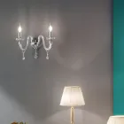 Klassiek design wandlamp met 2 lampjes in chroom handgemaakt glas - Similo Viadurini