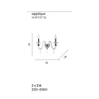 Klassiek design wandlamp met 2 lampjes in chroom handgemaakt glas - Similo Viadurini