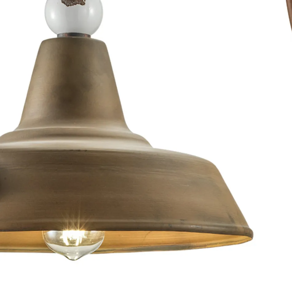 Industrieel design wandlamp van ijzer en keramiek met de hand gemaakt - Grunge Viadurini