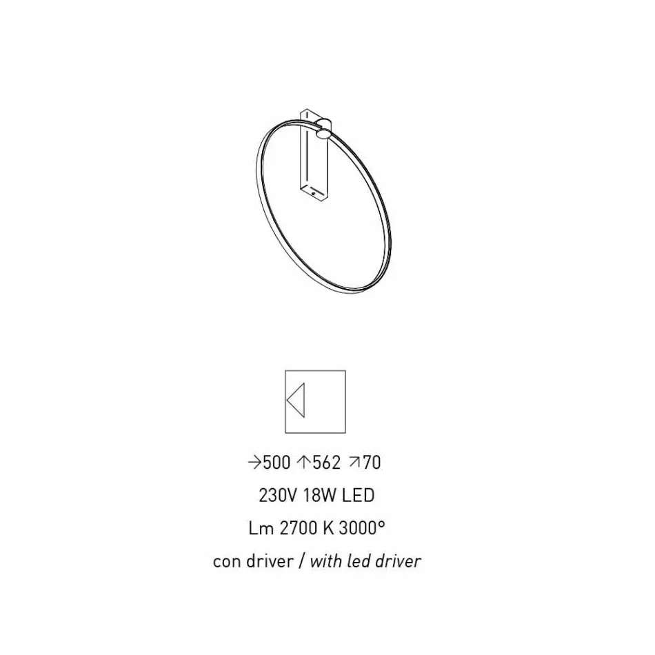 Design wandlamp in zwart aluminium en natuurlijk messing Made in Italy - Norma Viadurini