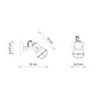 Applique Spotlight Industriële stijl, handgemaakt van ijzer en keramiek - Loft Viadurini