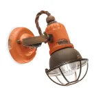 Applique Spotlight Industriële stijl, handgemaakt van ijzer en keramiek - Loft Viadurini