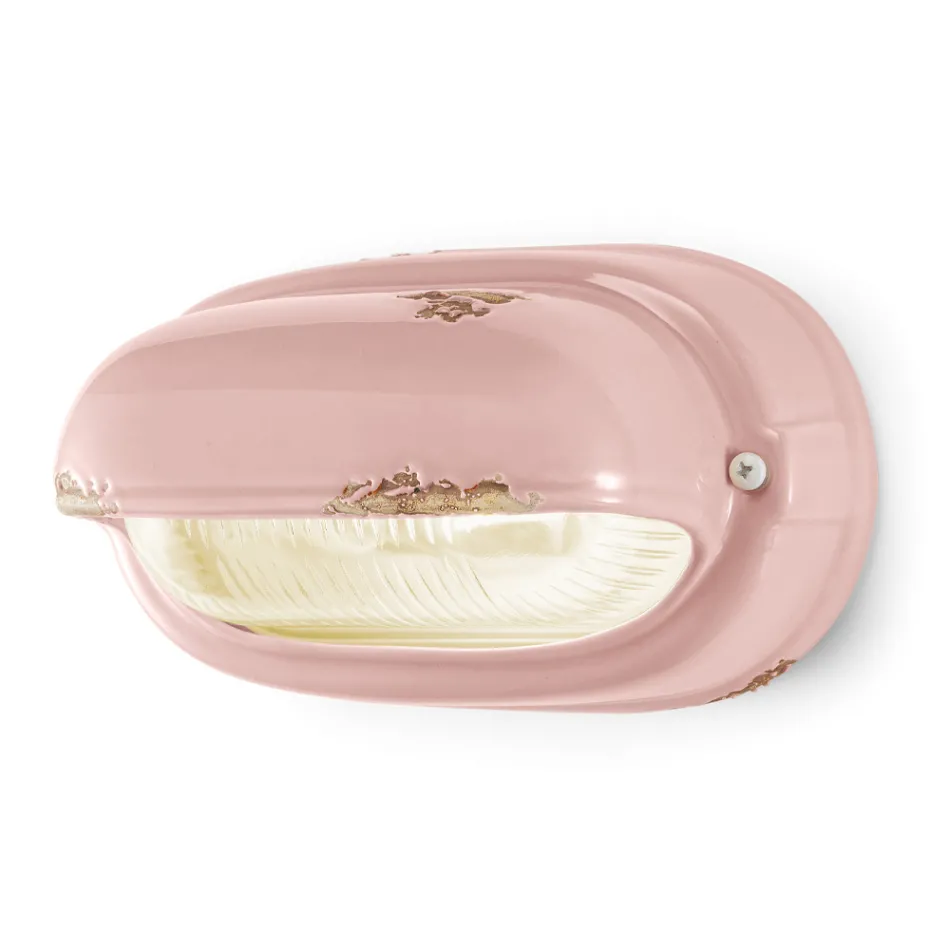 Handgemaakte keramische en industriële horizontale ijzeren applique - Vintage Viadurini