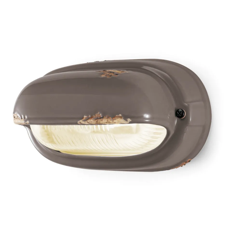 Handgemaakte keramische en industriële horizontale ijzeren applique - Vintage Viadurini