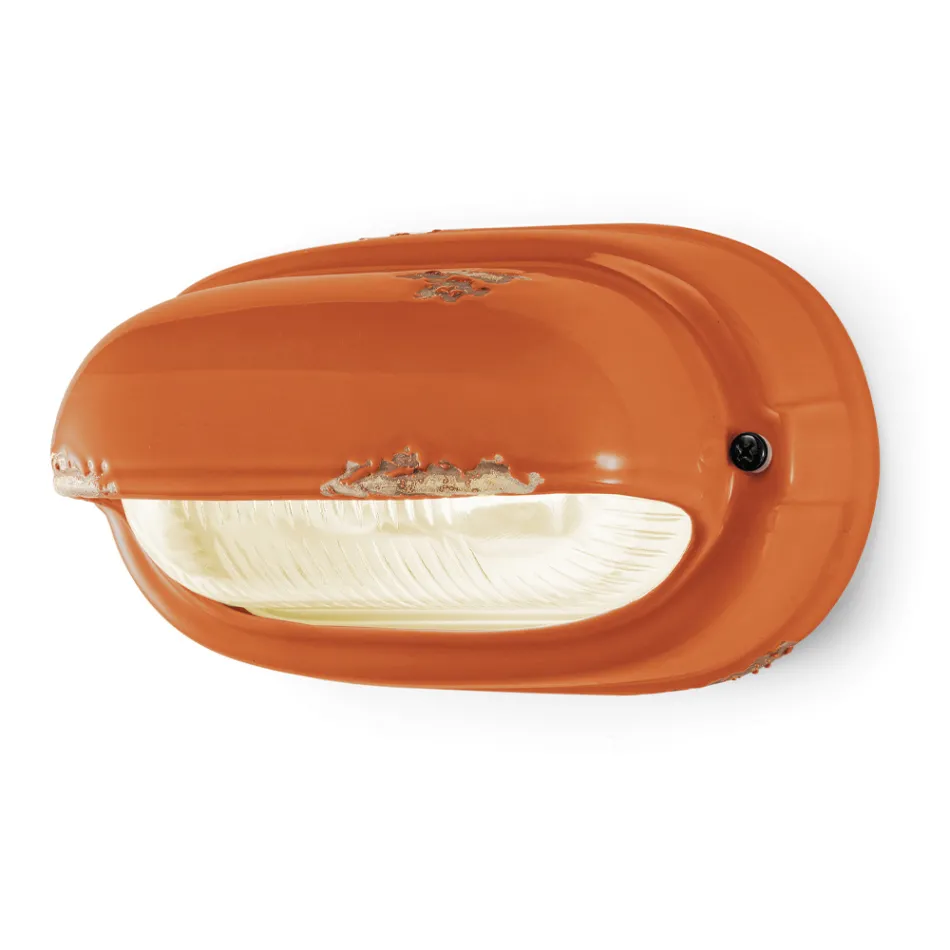 Handgemaakte keramische en industriële horizontale ijzeren applique - Vintage Viadurini