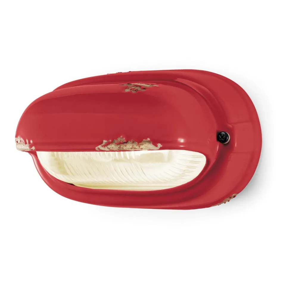 Handgemaakte keramische en industriële horizontale ijzeren applique - Vintage Viadurini