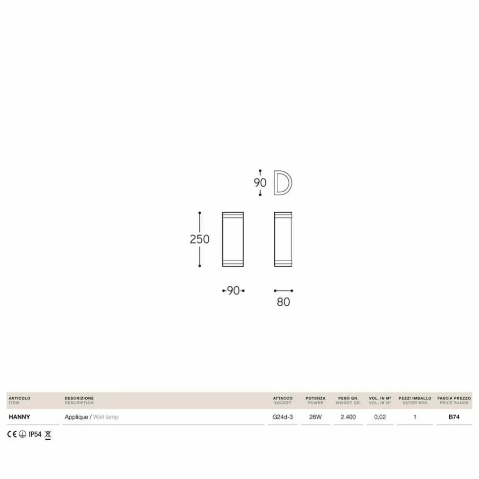 Muur Hanny Aldo Bernardi messing en wit methacrylaat Viadurini