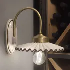 Geplooide glanzende keramische appliqué en handgeschilderde rand - Laquila Viadurini