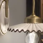 Geplooide glanzende keramische appliqué en handgeschilderde rand - Laquila Viadurini