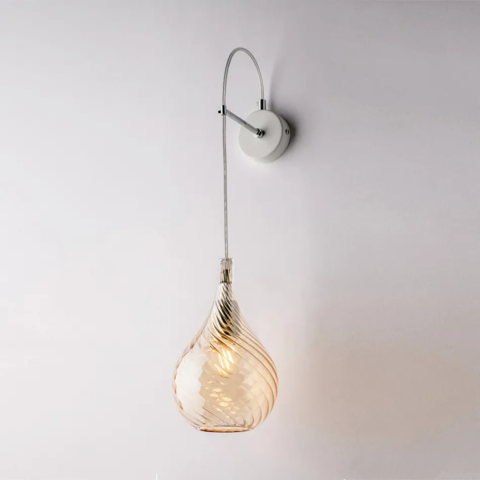 IJzeren wandlamp met Pyrex-glas, gemaakt in Italië, voor interieurdecoratie - Amazonia Viadurini