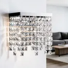 Verchroomde ijzeren wandlamp met strass-steentjes, gemaakt in Italië - Afrika Viadurini