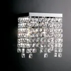 Verchroomde ijzeren wandlamp met strass-steentjes, gemaakt in Italië, voor interieurdecoratie - Afrika Viadurini