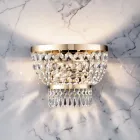 Vergulde ijzeren wandlamp met strass-steentjes, gemaakt in Italië - Oostenrijk Viadurini