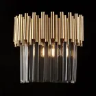 Vergulde ijzeren wandlamp met strass-steentjes, gemaakt in Italië, voor interieurdecoratie - Parijs Viadurini