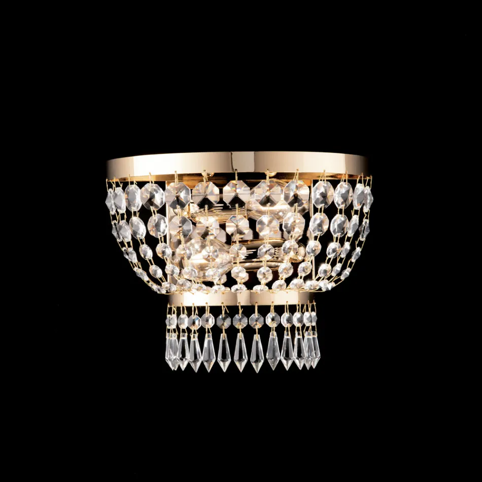 Gemaakt in Italië: ijzeren en gouden applicatie met strass-steentjes voor interieurdecoratie - Oostenrijk Viadurini