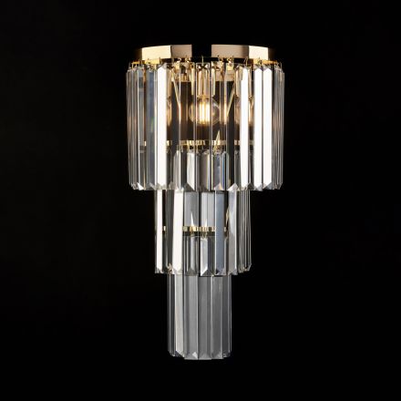 IJzeren en gouden applicatie met strass-steentjes, gemaakt in Italië, voor interieurdecoratie - Wenen Viadurini